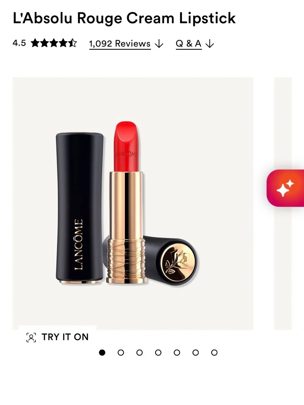 Lancôme L'Absolu Rouge Cream Lipstick — Caprice de Rouge (132) - Deep Red